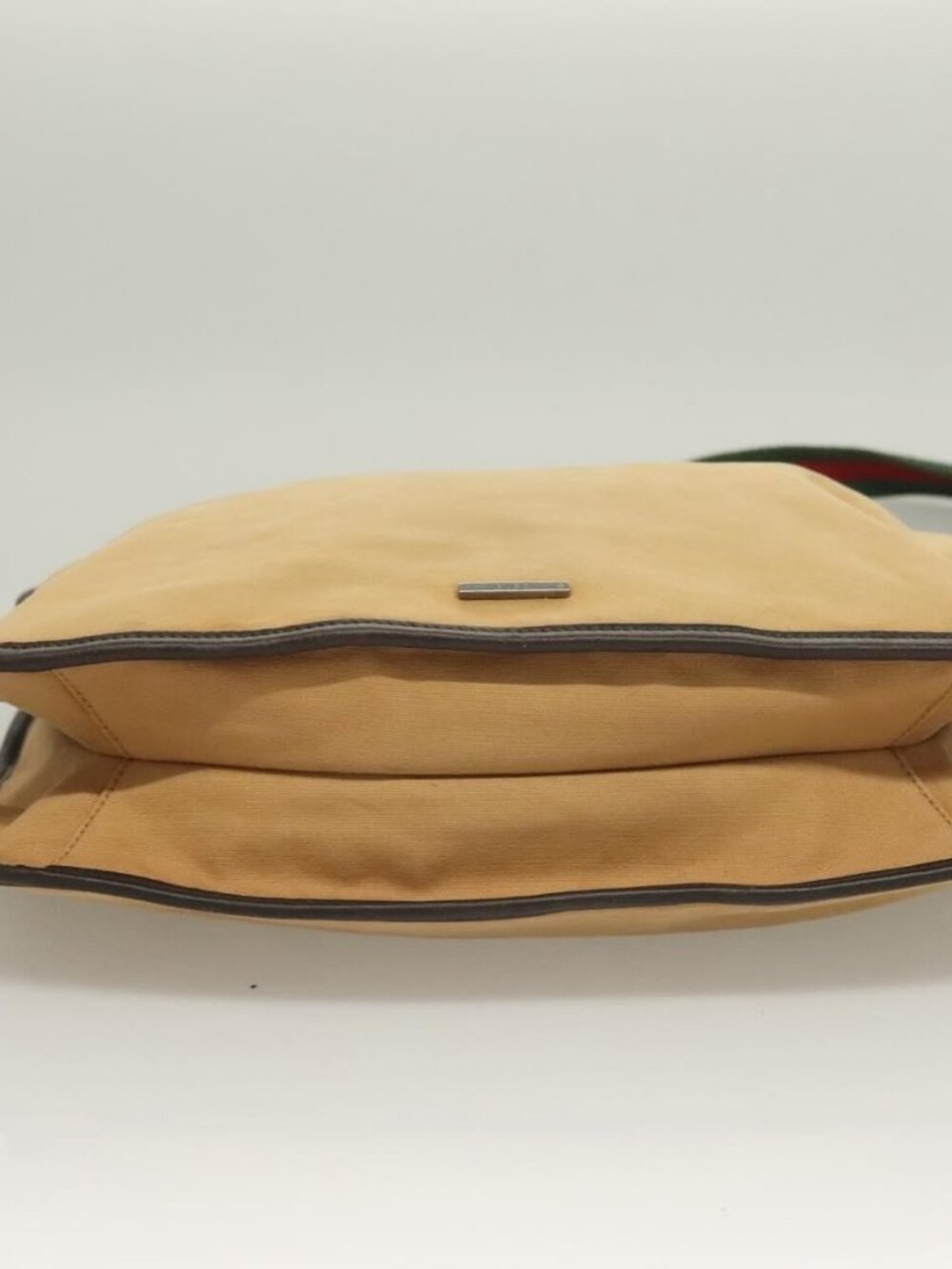 GUCCI Web Sherry Line Shoulder Bag Canvas Beige Silver Red 001 4306 Auth hk2865 - Picture 6 of 16